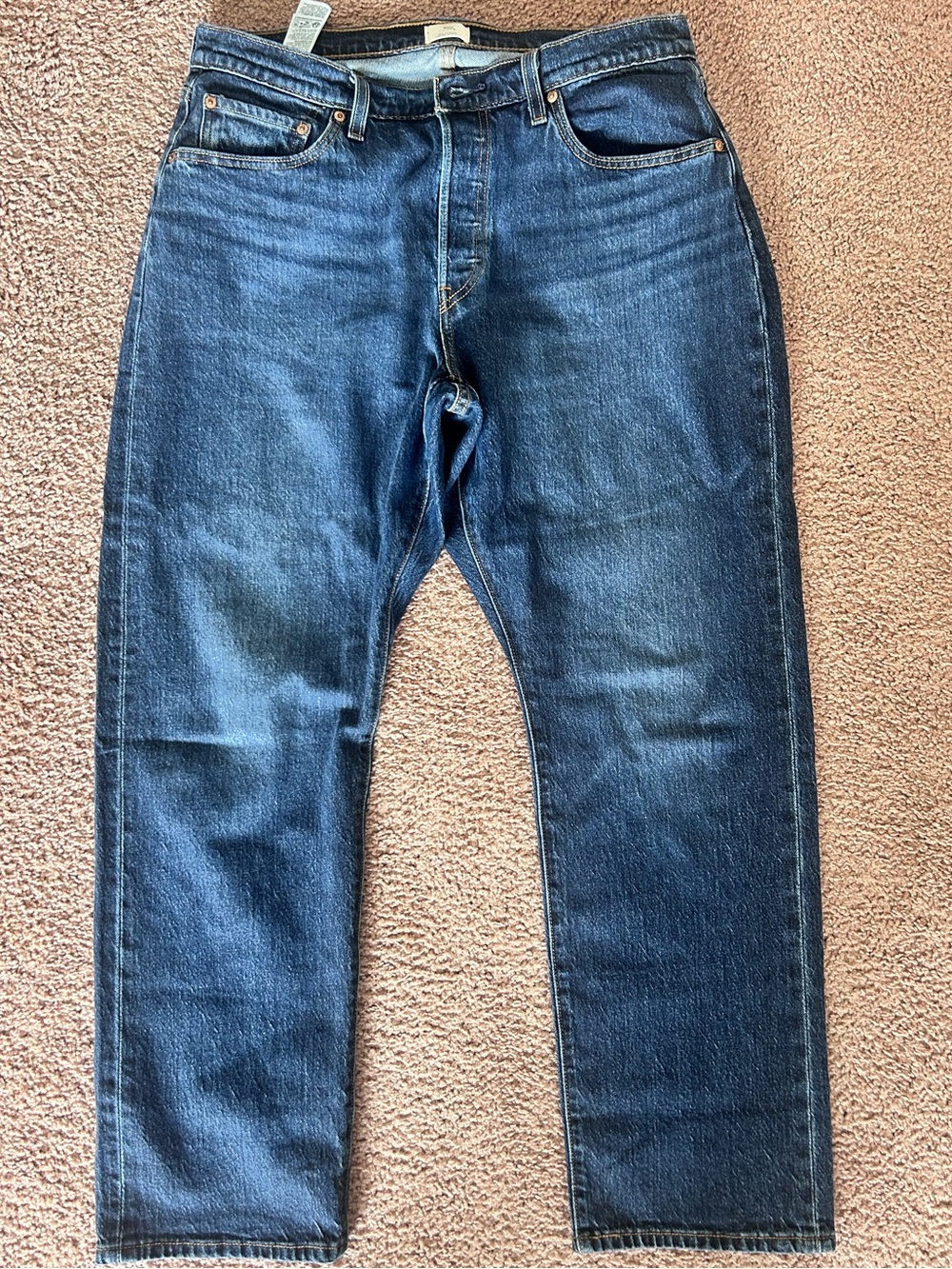 Levi's Women’s 501 Curve Dark Blue Button Fly Straight Jeans